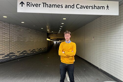 Henry Wright, Lib Dem candidate for Abbey Ward and Reading Central, at the Station underpass