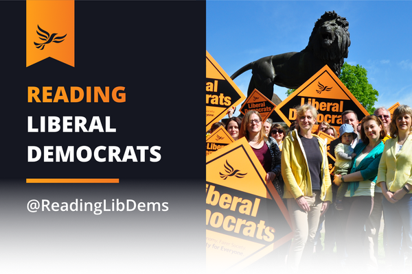 The Reading Liberal Democrats standing in front of the Maiwand Lion