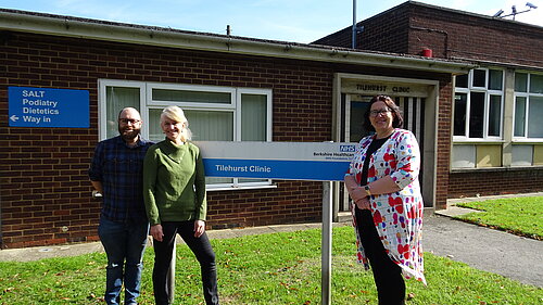 Tilehurst Lib Dem Cllrs outside Tilehurst Clinic